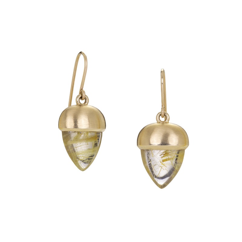Nicole Landaw Rutilated Quartz Acorn Earrings | Quadrum Gallery