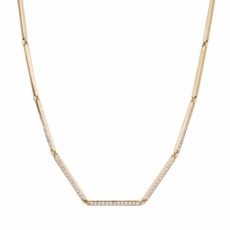 Nicole Landaw 14k Diamond Bar Necklace | Quadrum Gallery