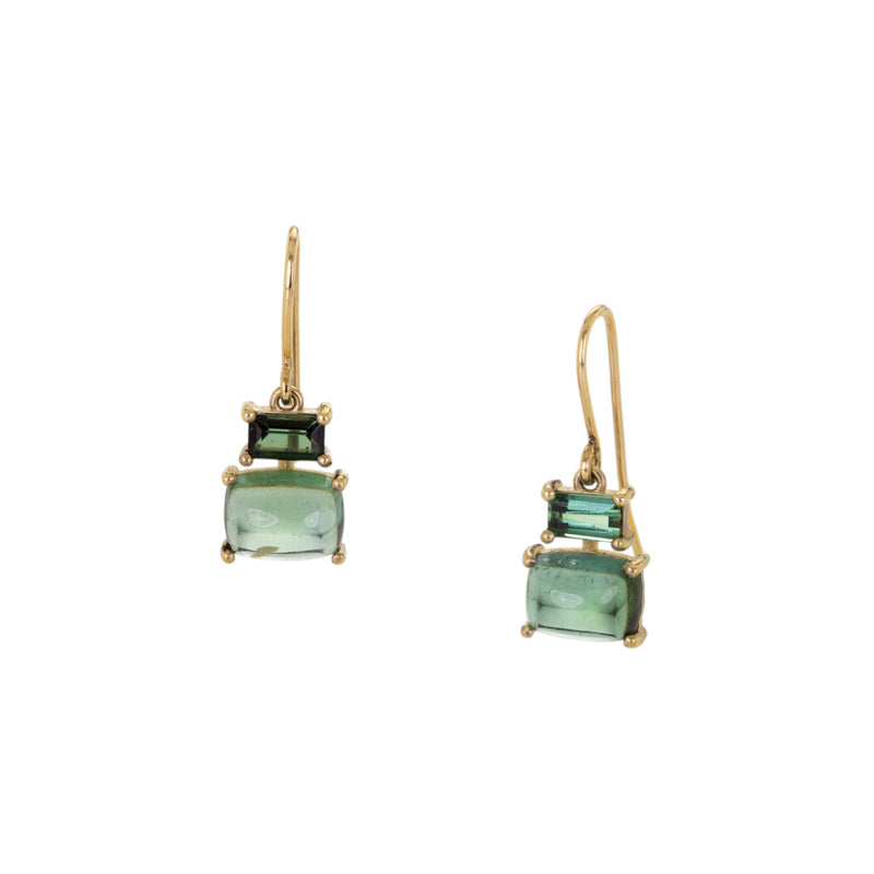 Nicole Landaw Double Green Tourmaline Mini Earrings | Quadrum Gallery