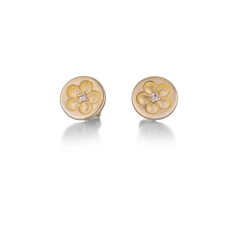 Nicole Landaw Flower Stamp Coin Stud Earrings | Quadrum Gallery