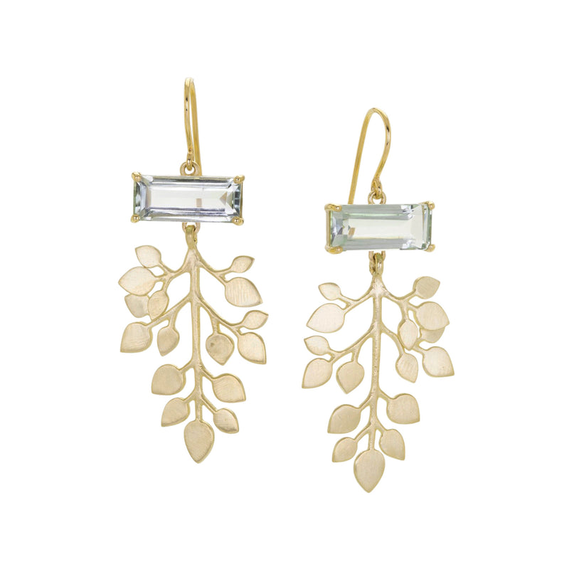 Nicole Landaw Vine Leaf Earrings with Green Amethyst  | Quadrum Gallery