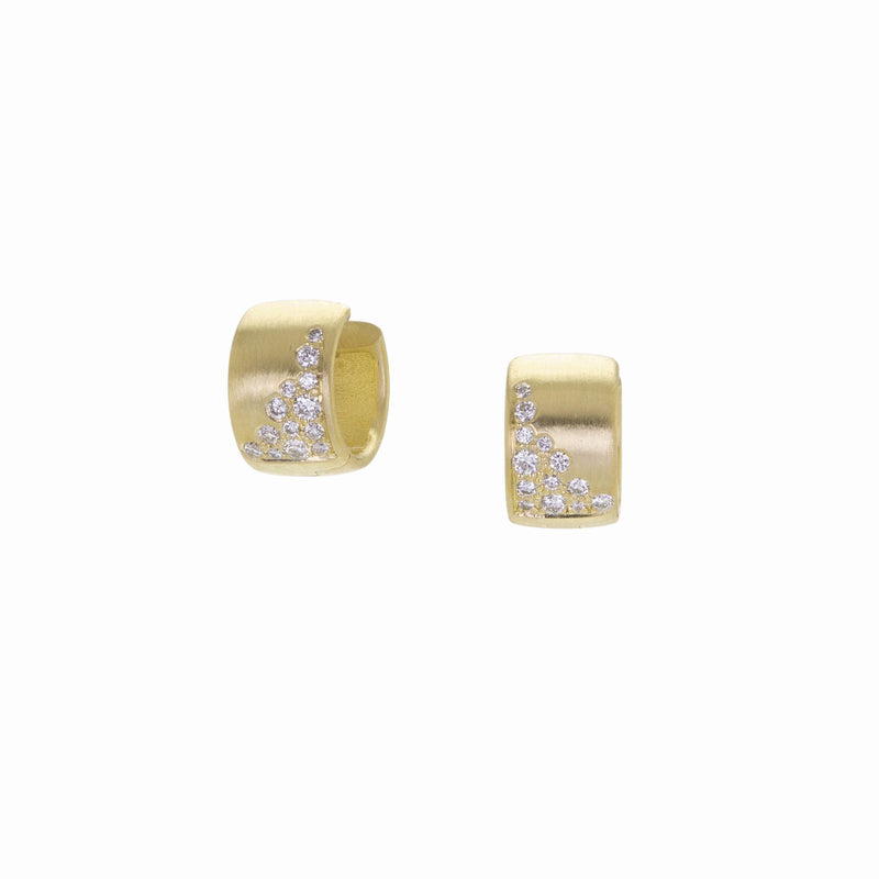 Nicole Landaw Large Snowy Ledge Diamond Huggies | Quadrum Gallery