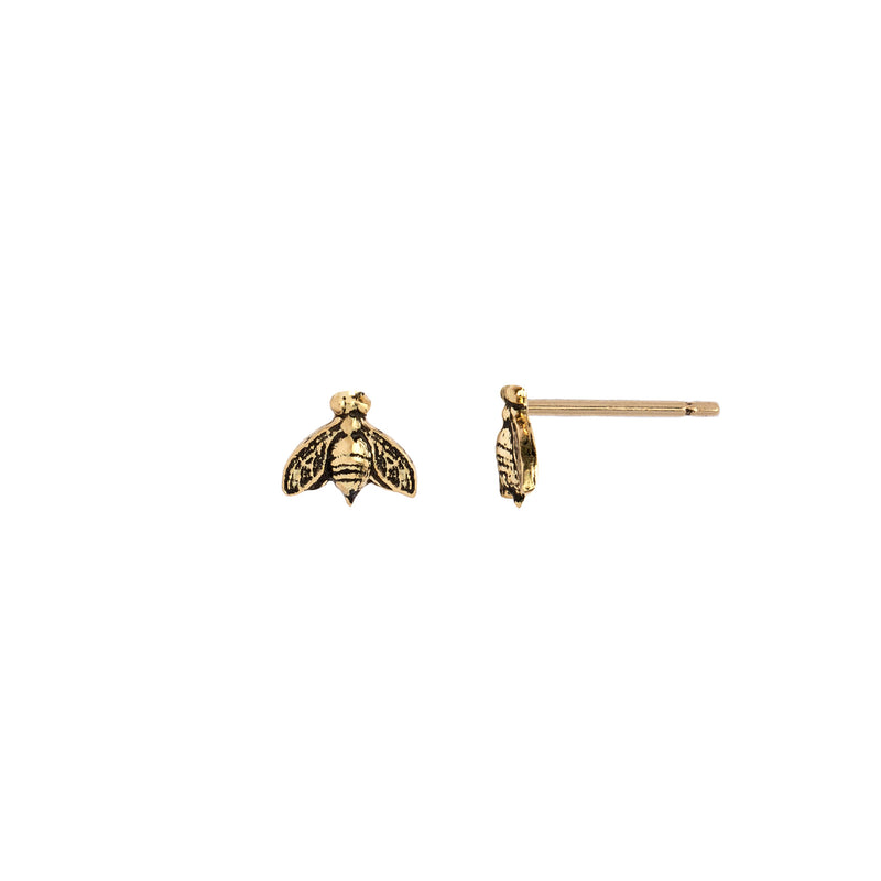 Pyrrha 14k Yellow Gold Bee Studs | Quadrum Gallery