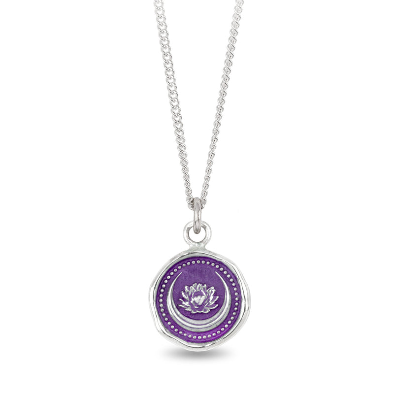 Pyrrha Mystic Violet Lotus Flower Pendant Necklace | Quadrum Gallery