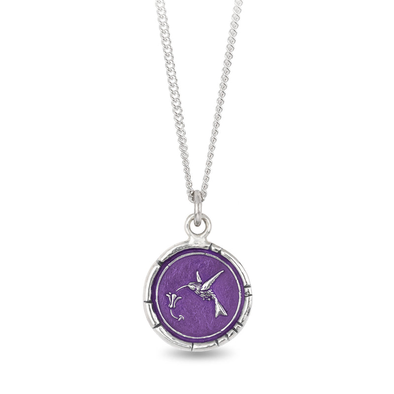 Pyrrha Mystic Violet Hummingbird Pendant Necklace | Quadrum Gallery