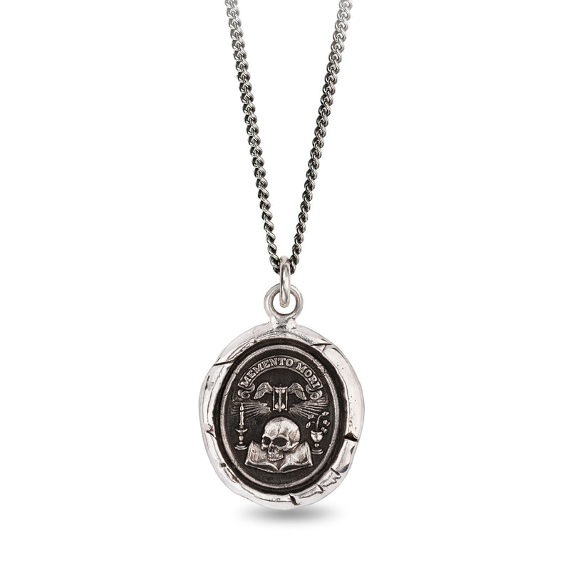 Pyrrha Memento Mori Silver Pendant Necklace | Quadrum Gallery