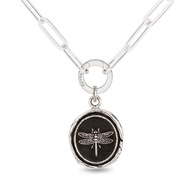 Pyrrha Paperclip Chain with Dragonfly Pendant | Quadrum Gallery