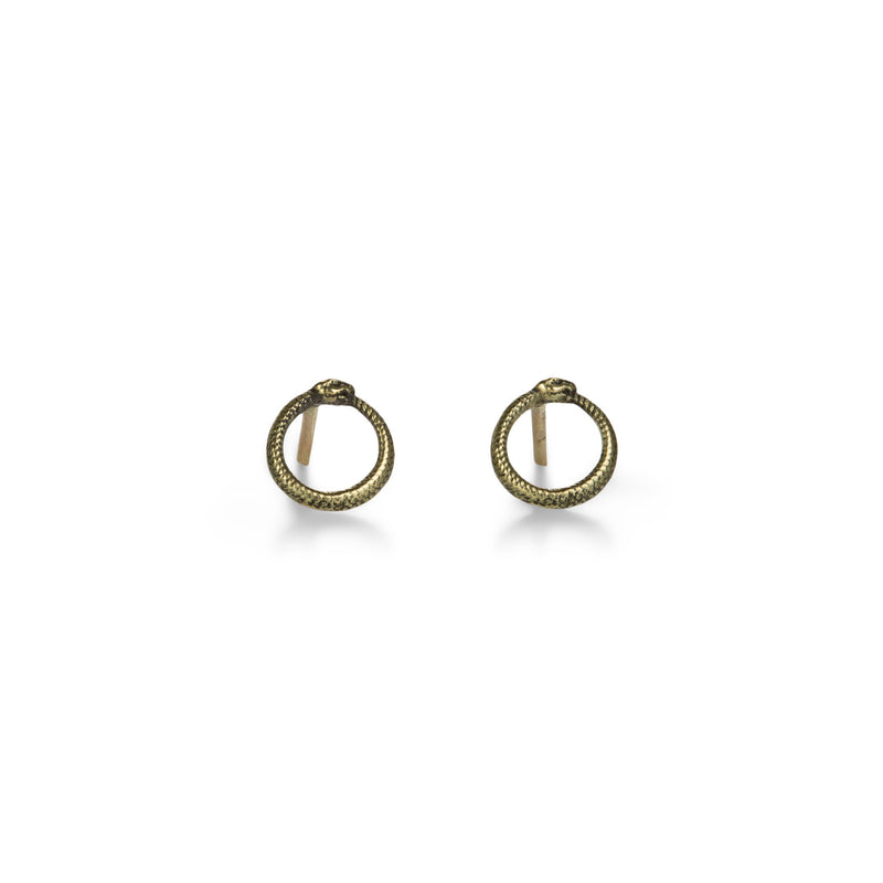 Pyrrha 14k Ouroboros Studs | Quadrum Gallery