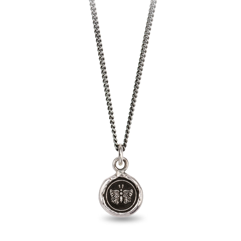 Pyrrha Silver Butterfly Talisman Necklace | Quadrum Gallery