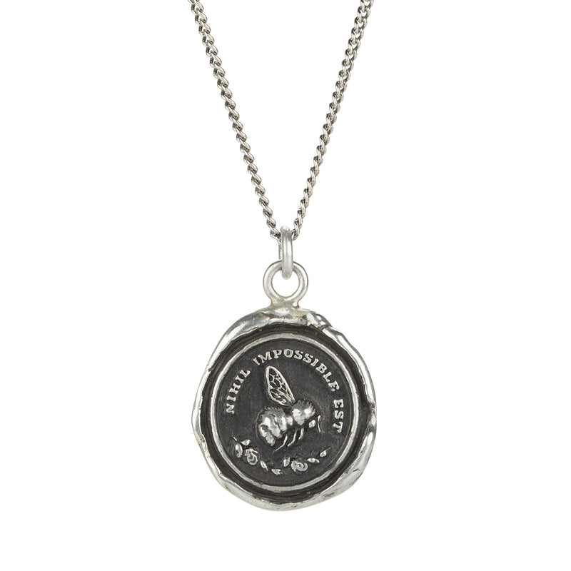 Pyrrha Silver Nothing is Impossible Talisman Necklace | Quadrum Gallery