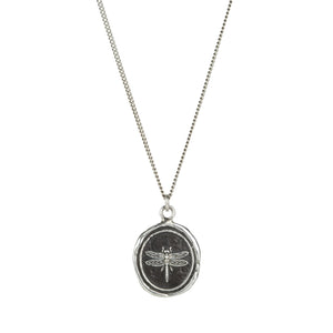 Pyrrha Silver Dragonfly Talisman Necklace | Quadrum Gallery