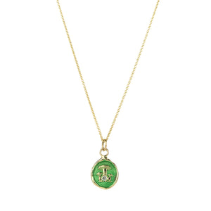 Pyrrha 14k Green Earthy Talisman Necklace | Quadrum Gallery