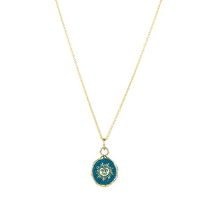 Pyrrha 14k Blue Joyful Appreciation Talisman Necklace | Quadrum Gallery