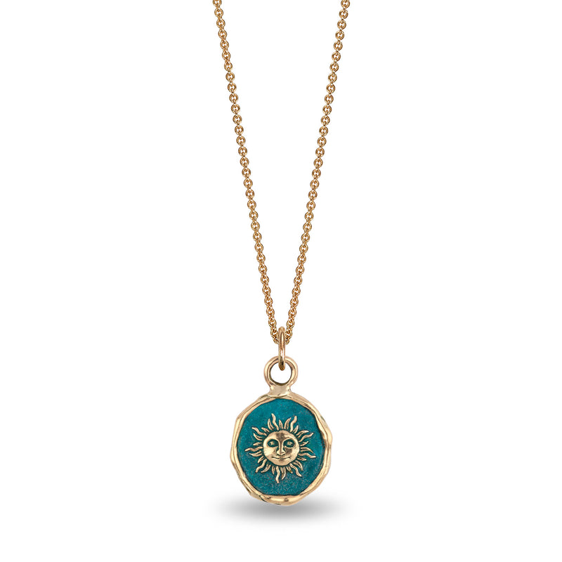 Pyrrha 14k Blue Joyful Appreciation Talisman Necklace | Quadrum Gallery