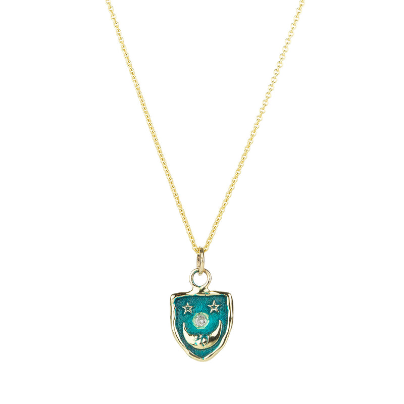 Pyrrha 14k Blue Reflective Appreciation Talisman Necklace | Quadrum Gallery