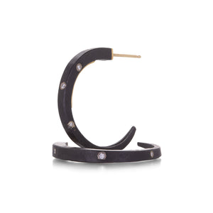 Pat Flynn Small Iron Sprinkle Diamond Hoop Earrings | Quadrum Gallery