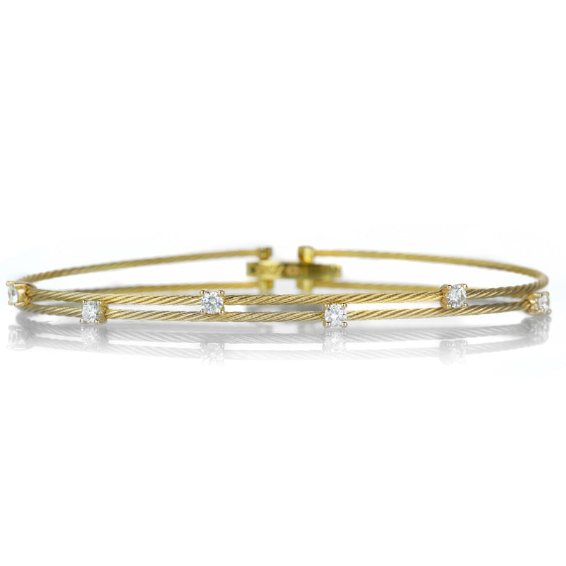 Paul Morelli Double Wire Yellow Gold Diamond Bracelet | Quadrum Gallery