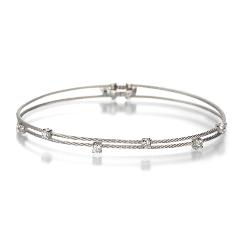 Paul Morelli Double Wire White Gold Diamond Bracelet | Quadrum Gallery