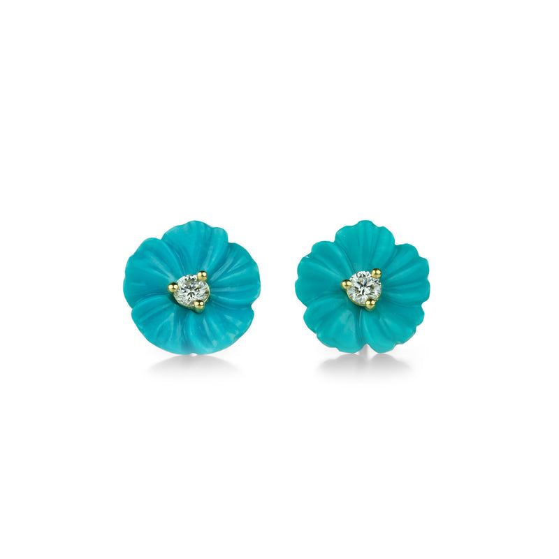 Paul Morelli Turquoise Flower Studs with Diamonds | Quadrum Gallery