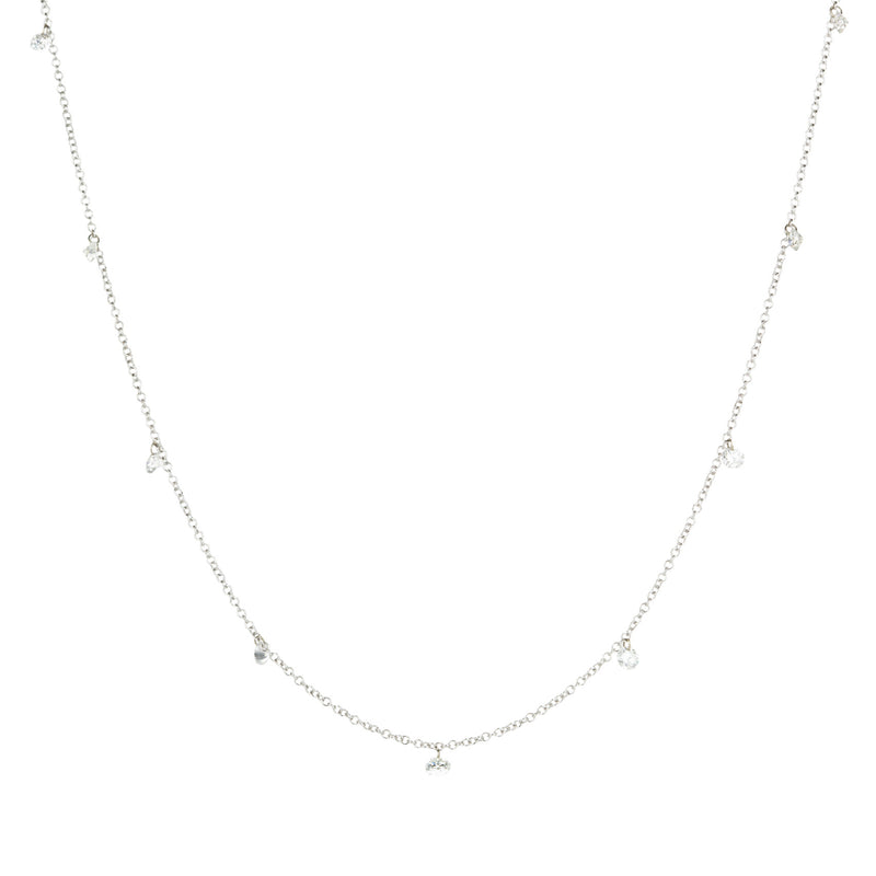 Paul Morelli 9 Stone White Gold Floating Diamond Necklace | Quadrum Gallery