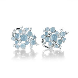 Paul Morelli White Gold Aquamarine Bubble Cluster Earrings | Quadrum Gallery