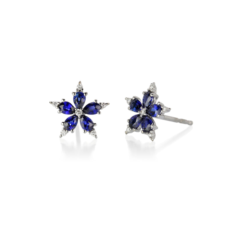 Paul Morelli Blue Sapphire and Diamond Mini Stellanise Studs | Quadrum Gallery