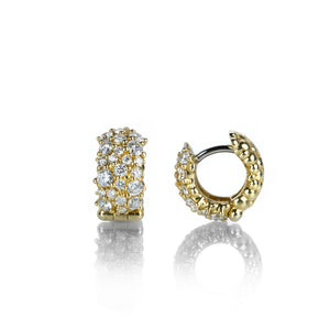 Paul Morelli 18k Small White Diamond Confetti Snap Hoops | Quadrum Gallery