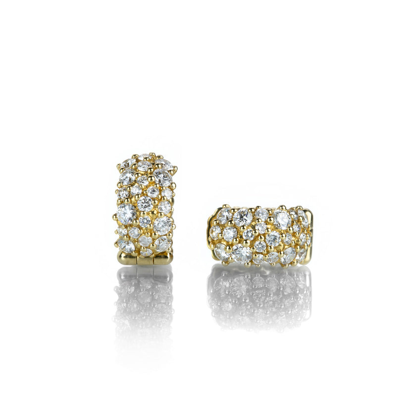 Paul Morelli 18k Small White Diamond Confetti Snap Hoops | Quadrum Gallery
