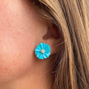 Paul Morelli Large Turquoise Flower Studs | Quadrum Gallery