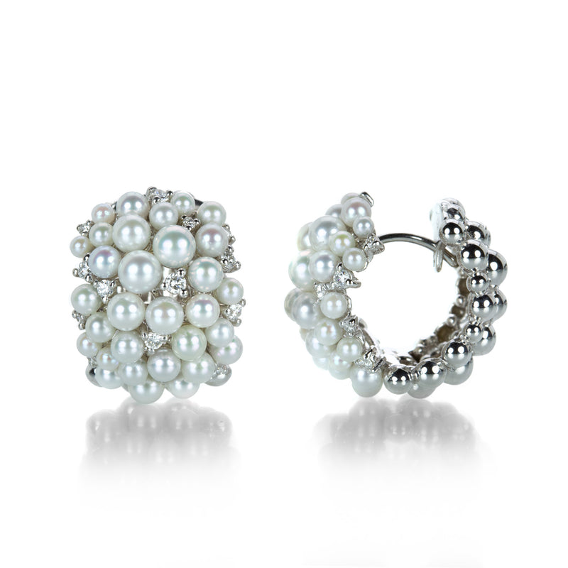 Paul Morelli Large White Pearl Lagrange Huggies | Quadrum Gallery