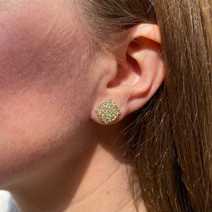 Paul Morelli 18k Yellow Gold Diamond Cushion Studs | Quadrum Gallery