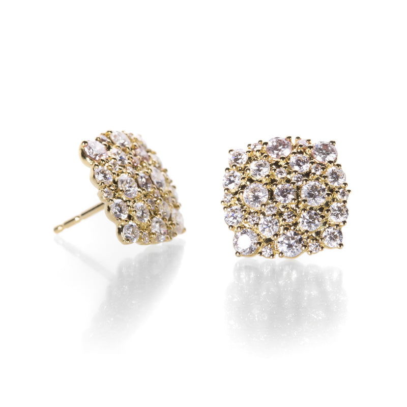 Paul Morelli 18k Yellow Gold Diamond Cushion Studs | Quadrum Gallery