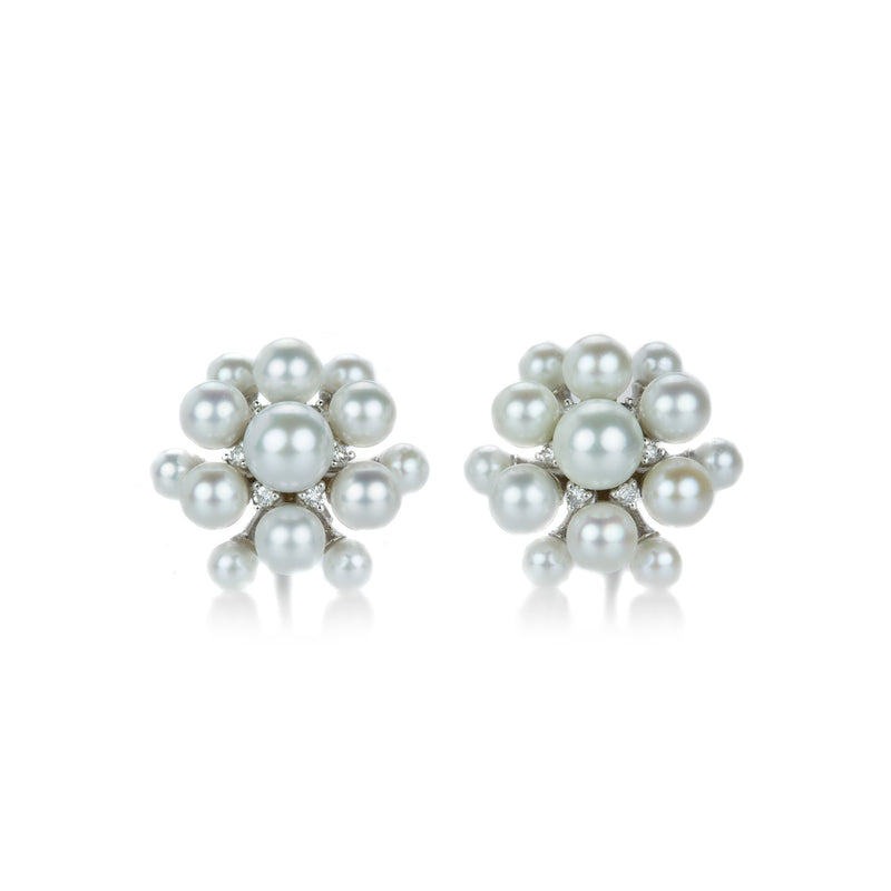 Paul Morelli White Gold Pearl Orbit Earrings | Quadrum Gallery