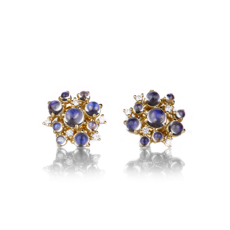 Paul Morelli 18k Moonstone and Diamond Bubble Studs | Quadrum Gallery