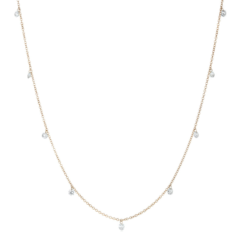 Paul Morelli 18k Yellow Gold 9 Stone Floating Diamond Necklace | Quadrum Gallery