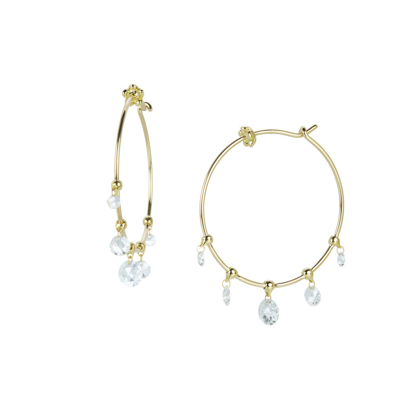 Paul Morelli 18k and Diamond Wind Chime Hoops | Quadrum Gallery