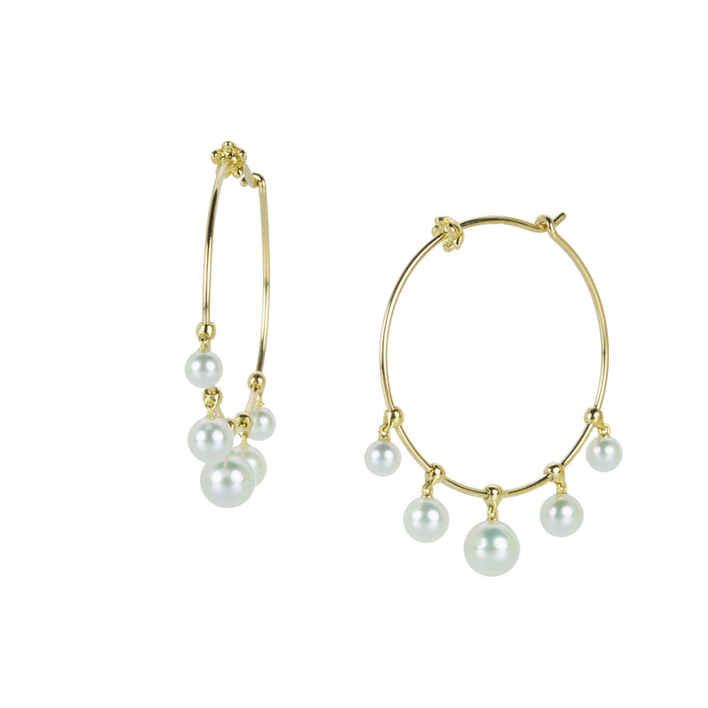 Paul Morelli Akoya Pearl Wind Chime Hoops | Quadrum Gallery