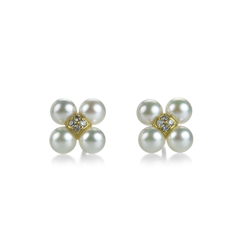 Paul Morelli Sequence Pearl and Diamond Studs | Quadrum Gallery