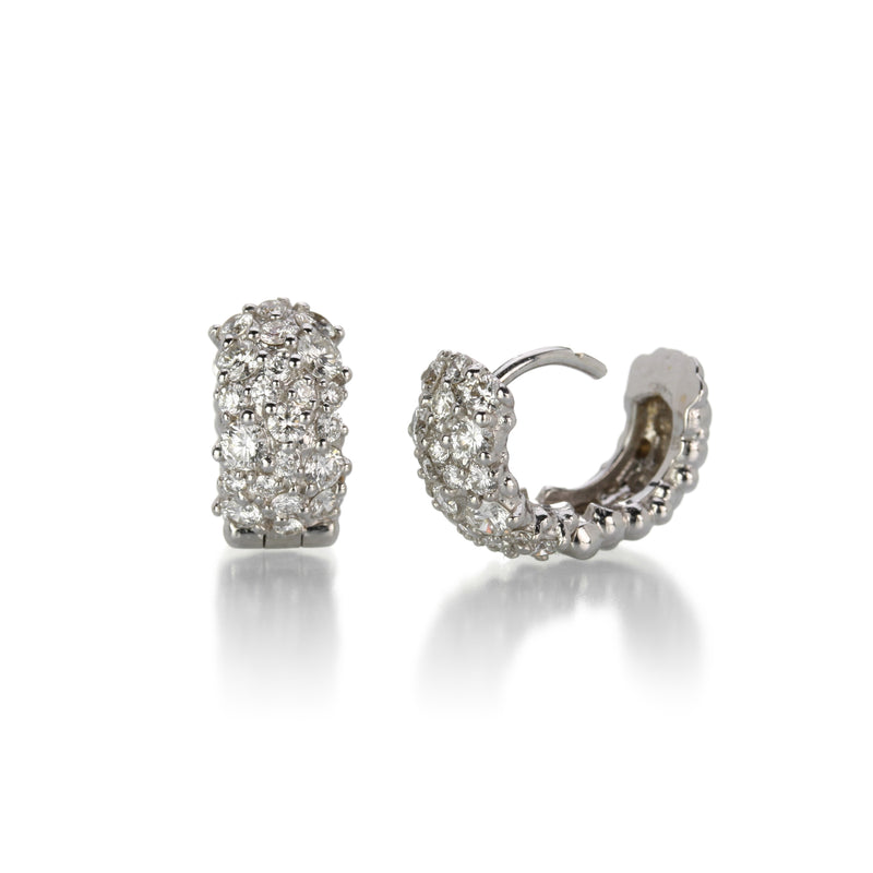 Paul Morelli Small 18k White Gold Diamond Confetti Huggies | Quadrum Gallery