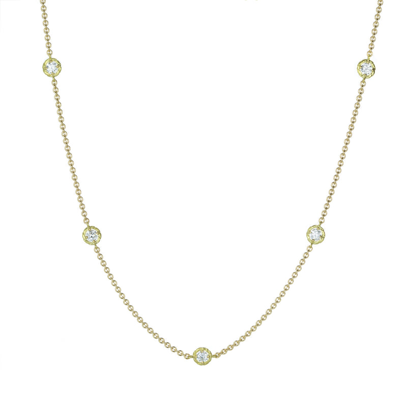Paul Morelli 18k Yellow Gold 9 Diamond Necklace | Quadrum Gallery