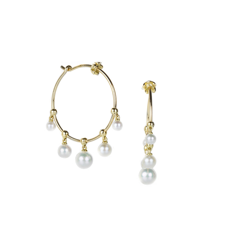 Paul Morelli 18k Hoops with Pearls | Quadrum Gallery