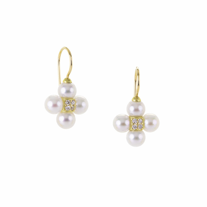 Paul Morelli 18k White Pearl Sequence Drop Earrings | Quadrum Gallery