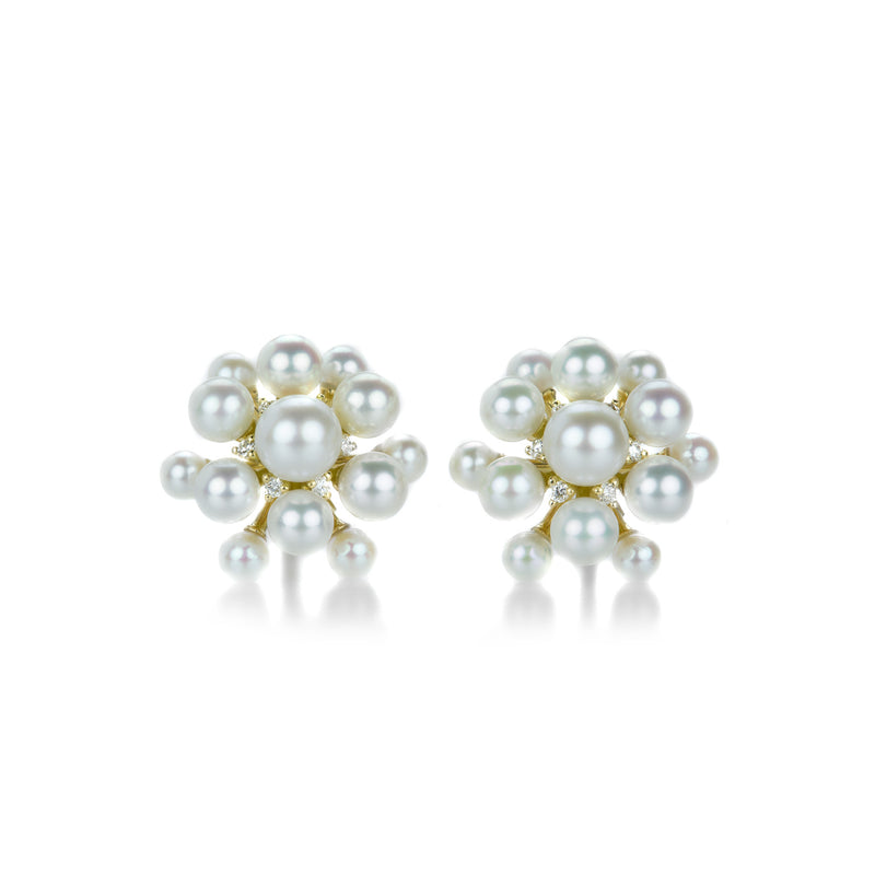 Paul Morelli Yellow Gold and Pearl Orbit Studs | Quadrum Gallery