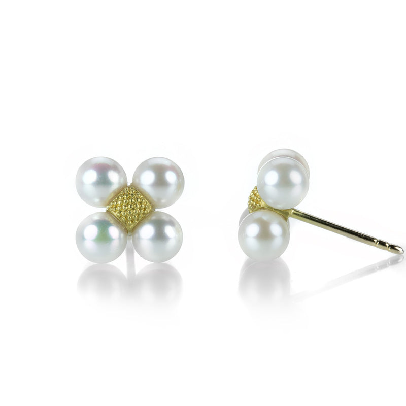Paul Morelli White Pearl Sequence Stud Earrings | Quadrum Gallery