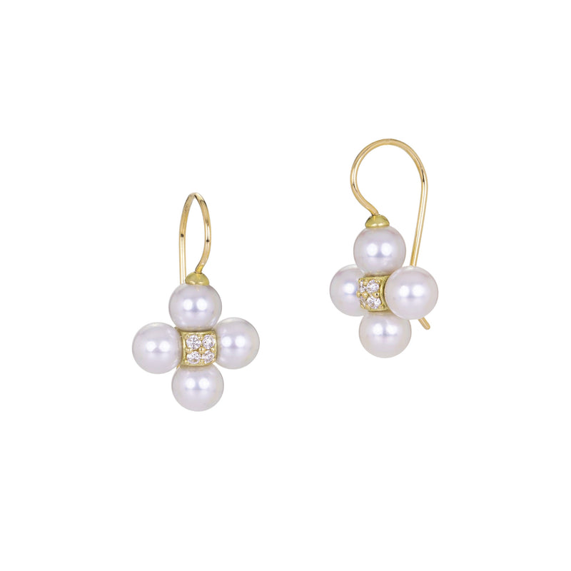 Paul Morelli White Pearl & Diamond Sequence Earrings | Quadrum Gallery