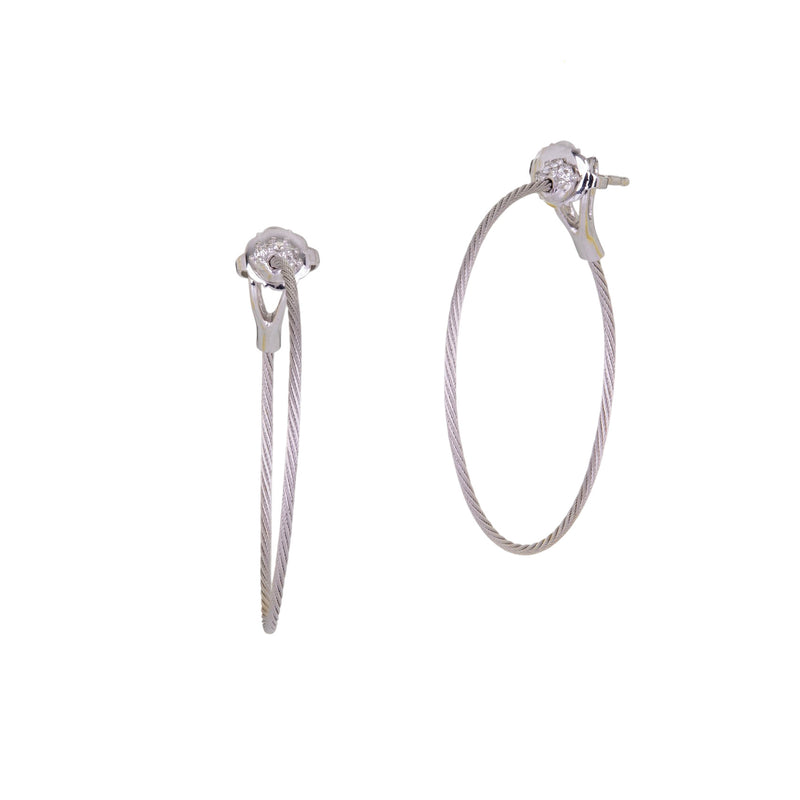 Paul Morelli 30mm White Gold Wire Hoop Earrings | Quadrum Gallery