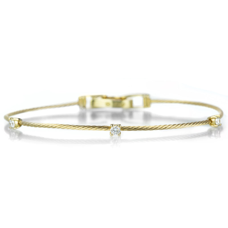 Paul Morelli Single Yellow Gold Wire and Diamond Bracelet | Quadrum Gallery