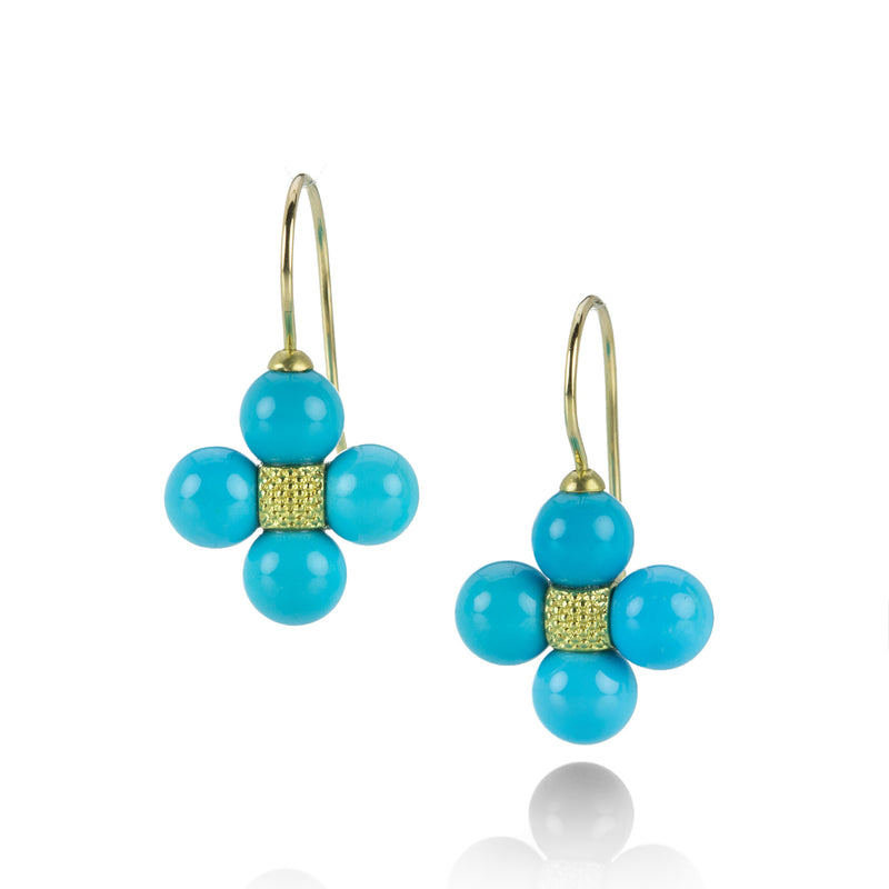 Paul Morelli 18k Yellow Gold Turquoise Sequence Drop Earrings | Quadrum Gallery