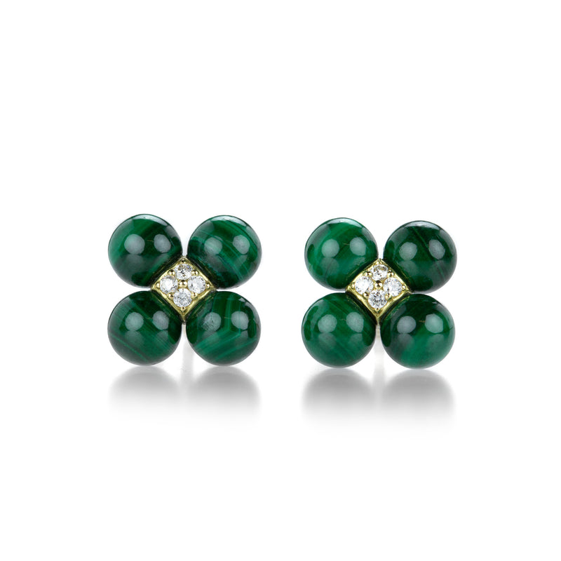 Paul Morelli Malachite and Diamond Sequence Studs | Quadrum Gallery
