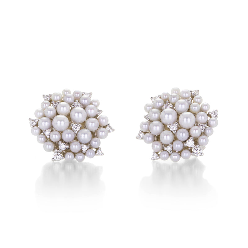 Paul Morelli White Pearl and Diamond Lagrange Studs | Quadrum Gallery